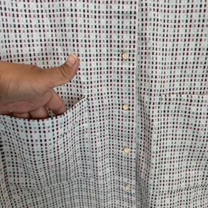 Mo:vint By Anthropologie Dress Dot Textured V Neck Button Down Short Sleeve M thumbnail 3