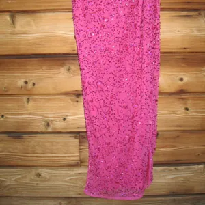 Mac Duggal 10912 Womens Pink EMBELLISHED PUFF ONE SHOULDER COLUMN GOWN thumbnail 9