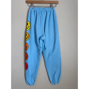 Aviator Nation Jogger Sweatpants Blue Smiley Face Women's XS Happy thumbnail 2