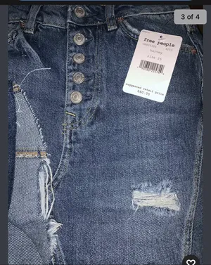 Free People Size 26 Womens Distressed Mini Denim Skirt Color: Harvey BNWTS thumbnail 4