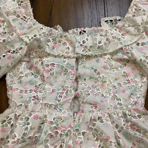 For Love & Lemons Magnolia Mini eyelet Dress Floral Puff Sleeve White XS NWT thumbnail 3