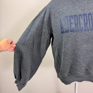Abercrombie & Fitch Soft AF Collection Gray Balloon Sleeve Logo Sweatshirt Small thumbnail 5