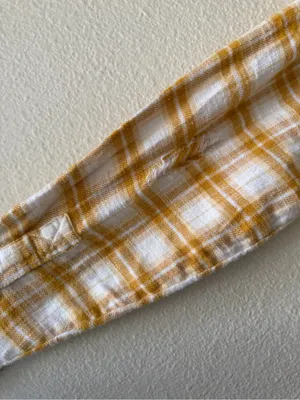 NWT American Eagle Outfitters Mustard Plaid Button-Down Shirt thumbnail 6