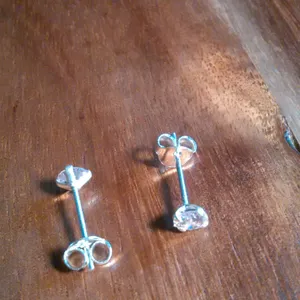 Simulated Pink Diamond Sterling Silver Stud Earrings thumbnail 7