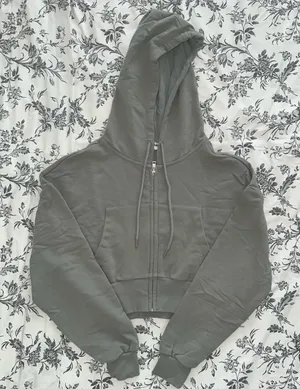 Garage Sage Green Cropped Hoodie thumbnail 1