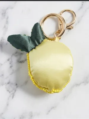 J. Crew | Yellow & Green Beaded Lemon Bag Charm thumbnail 2