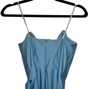 Michael Costello X Revolve Jake Strapless Plunging Maxi Gown Baby Blue thumbnail 8