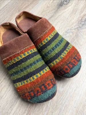 Born Handcrafted Wool Blanket Leather Slip On Boho Southwestern Clogs Size 7.5 thumbnail 6