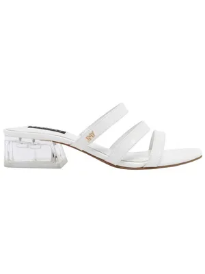 Jones New York Strappy Block Heel Slide Sandal Open Toe JNY-UNIKA White 8M thumbnail 12