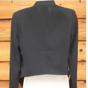 Anthro Elevenses Black Lace Trim Blazer thumbnail 7