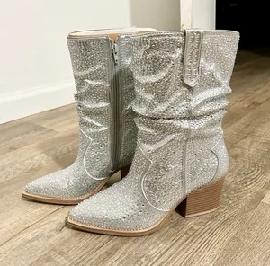 NEW Crown Vintage rhinestone boots size 6.5 thumbnail 1