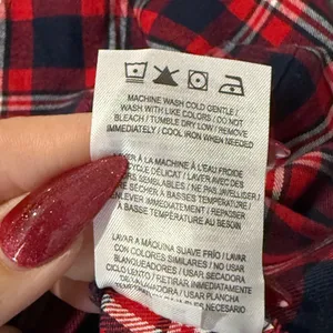 NFL Team Apparel New England Patriots Plaid Flannel Shirt Women M Gameday Fan thumbnail 11