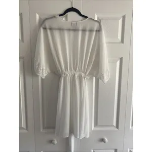 Seductive Wear By Cinema‎ Etoile White Chiffon Lace Robe XL Bridal thumbnail 7