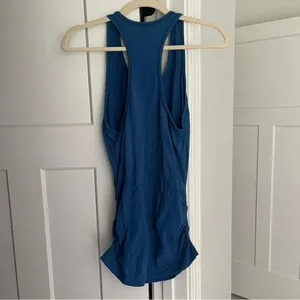 Athleta speedlight Racerback Blue‎ teal Ruched Sleeveless Tank Top seamless thumbnail 5