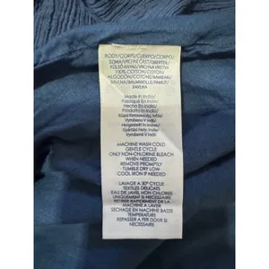Chaps Maxy SKirt L‎ Navy Blue Crinkle Gauze Tiered Large Boho 100% Cotton Flowy thumbnail 9