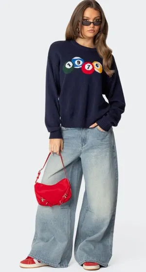 Edikted Skater Wide-Leg Denim Pants thumbnail 1