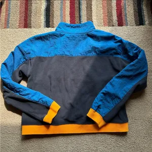 Nike Blue and Black Cropped Quarter-Zip Sweatshirt thumbnail 3