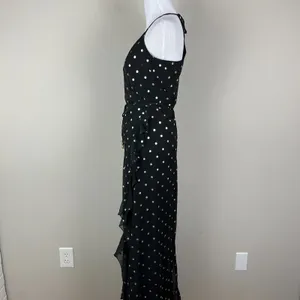 Lovers + Friends Revolve Bridget Maxi Dress Small Black Gold Polka Dot Ruffle S‎ thumbnail 6