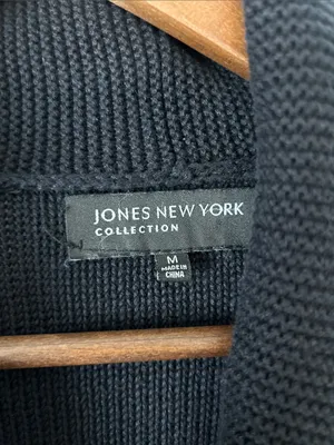Jones New York Black Shawl-Collar Single Button Cardigan thumbnail 2