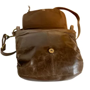 The Sak Brown Distressed Leather W/Calf Hair In Giraffe Print Bag thumbnail 8