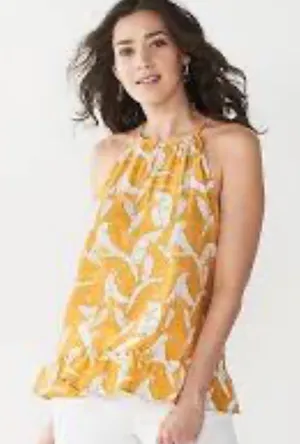 Nine West high neck peplum tank sz M thumbnail 1