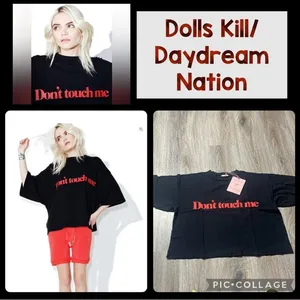 Dolls Kill/Daydream Nation “Don’t Touch Me” Black Graphic Tee thumbnail 2