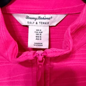 Tommy Bahama Golf Tennis Pink Textured Quarter Zip Pullover Thumbhole Women S thumbnail 5