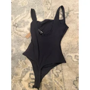 SKIMS Fits Everybody Square Neck Thong Bodysuit Onyx Black Size XS NWT $60 thumbnail 10