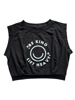 🆕Be Kind Lift Heavy Black Crop Top thumbnail 3