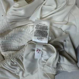 Express Top Sz M NWT Ivory Polka Dots Halter Smocked Sleeveless Peplum Lined thumbnail 6