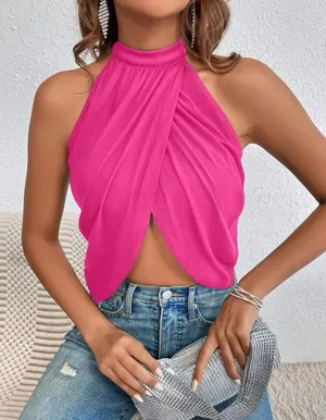 Hot Pink Crop Top Size L thumbnail 1