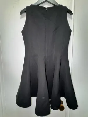 Zara Godet Hem Classic Black Fit-and-Flare Dress Medium thumbnail 8