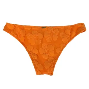 Hollister Bright‎ Orange Terry Cloth Hibiscus Print Bikini Bottoms Size XS thumbnail 2