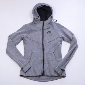 Nike Tech Fleece Hoodie Women XS Gray Full Zip Scuba Neck Jacket 842845-092 thumbnail 1