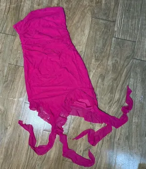 Vibrant Pink Strapless Dress Size L thumbnail 1