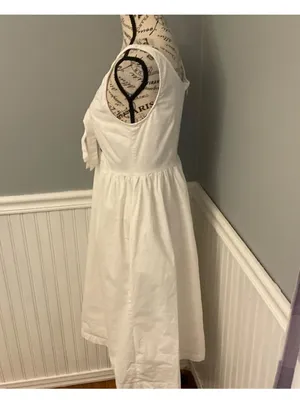 Who What Wear White Lace-Up Midi Sundress thumbnail 3