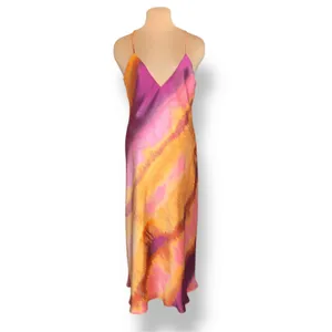 Zara XL Open Back Abstract Watercolor Maxi‎ Dress Boho Euro Summer Resort New thumbnail 12
