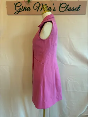 MOTF Studio Solid Pocket Sleeveless Short Dress in Pink, Size Small thumbnail 5