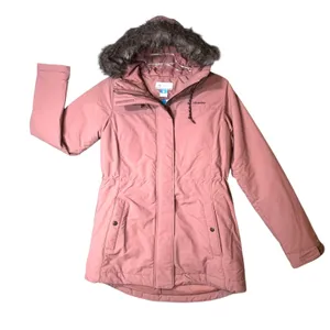 Columbia Coat Womens Small Pink Omni-Shield Hooded Fur Trim Winter Parka thumbnail 2