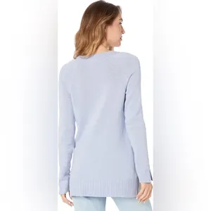 NWT Splendid Hedda Slash Neck Long Sleeve V Neck Sweater Frosty Blue Size M thumbnail 2