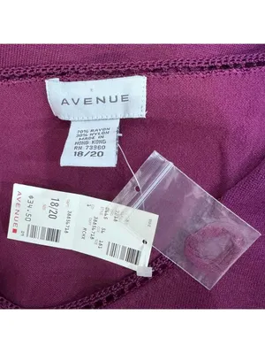 Avenue Purple Short Sleeve Knitted Trim Top Plus Size 18/20 thumbnail 6