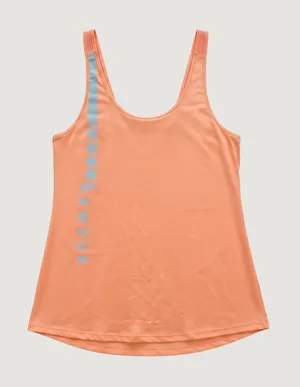 Under Armour HeatGear Women Large Orange Mesh Back Reflective Logo Tank Top thumbnail 1