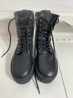 Divided Black Lace-Up Platform Boots Size 36 thumbnail 6