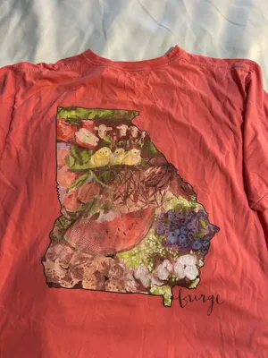 indigo Georgia State Graphic Tee Agriculture Farm Shirt thumbnail 2