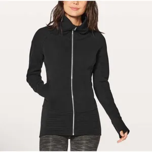 Lululemon Radiant Jacket II Women 6 Blk Good Full Zip Funnel Neck Ribbed‎ Fleece thumbnail 2