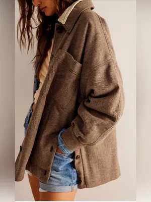 Free People Jessica Shirt Jacket Size L thumbnail 2