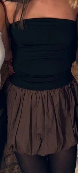 Black And Brown Bubble Dress Size M thumbnail 2