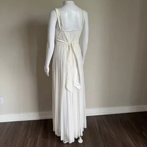 Y2K Taboo White Chiffon Maxi Dress Rhinestone Tie Back Detail Goddess Boho-Chic thumbnail 7