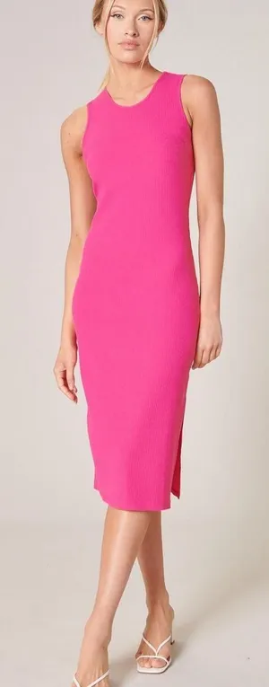 SUGARLIPS Kofo Ribbed Knit Tank Midi Dress thumbnail 1