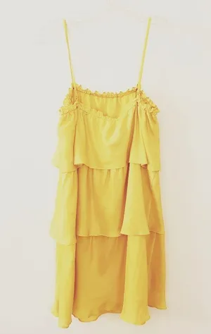 Ella Moss Yellow Ruffle Mini Dress thumbnail 2